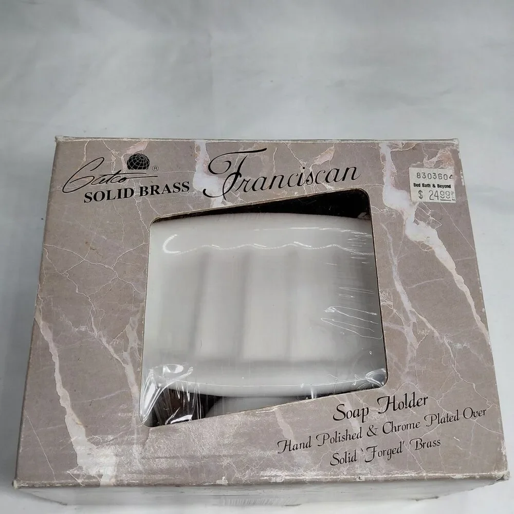 Vintage Gatco Franciscan Soap Holder Chrome Over Solid Brass New In Box NOS